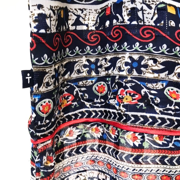 Vintage 90s Anthropologie XS Print Tunic Crop Top - Picture 6 of 10